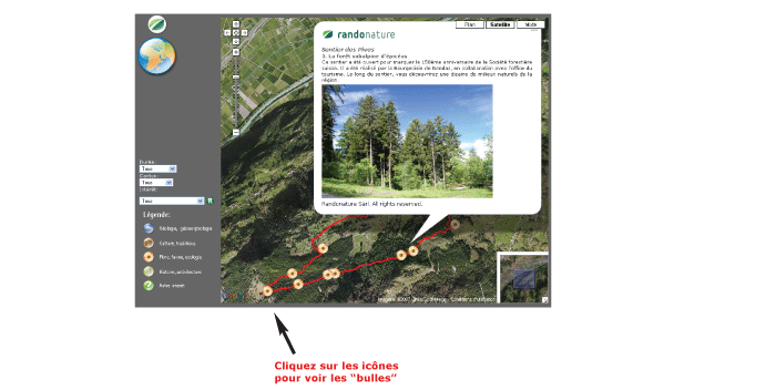 Trace de sentier sur Google Map Trace de sentier sur Google Map