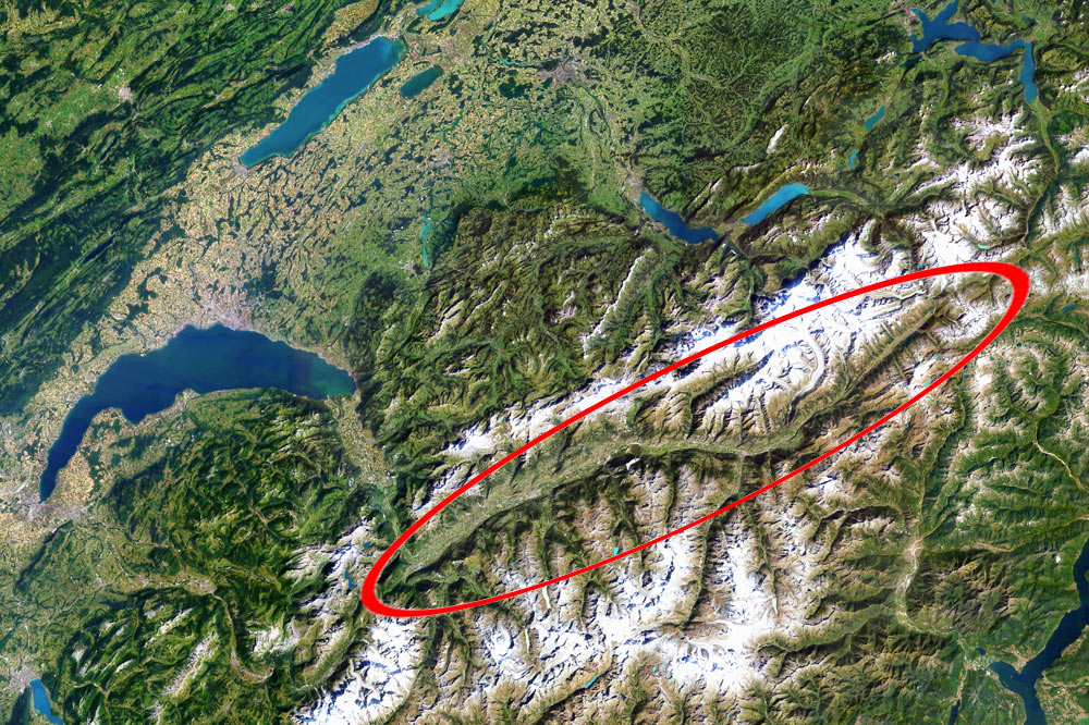 La vallée du Rhône s'est formée sur le système décrochant Rhône-Simplon
