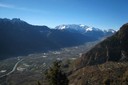 Vallée du Rhône et massif du Mont-Blanc depuis l'Ardève