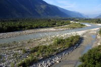 Méandres du Rhône dans le Parc Naturel Régional Pfyn-Finges