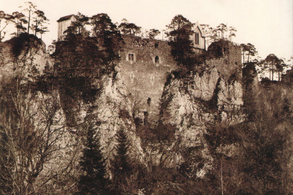 Calotype de Quiquerez, son château à Soyhières