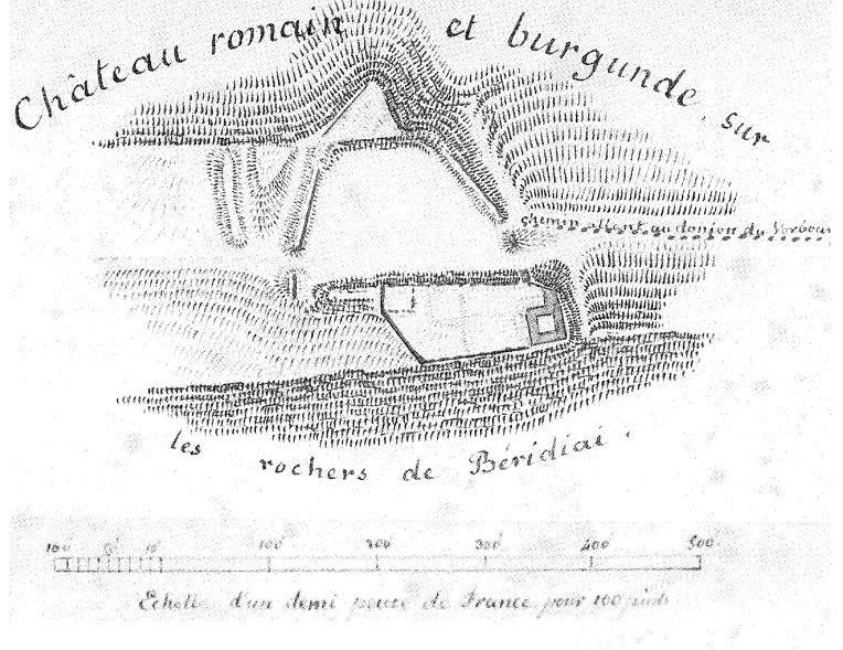 Croquis de Quiquerez du Château de Béridier