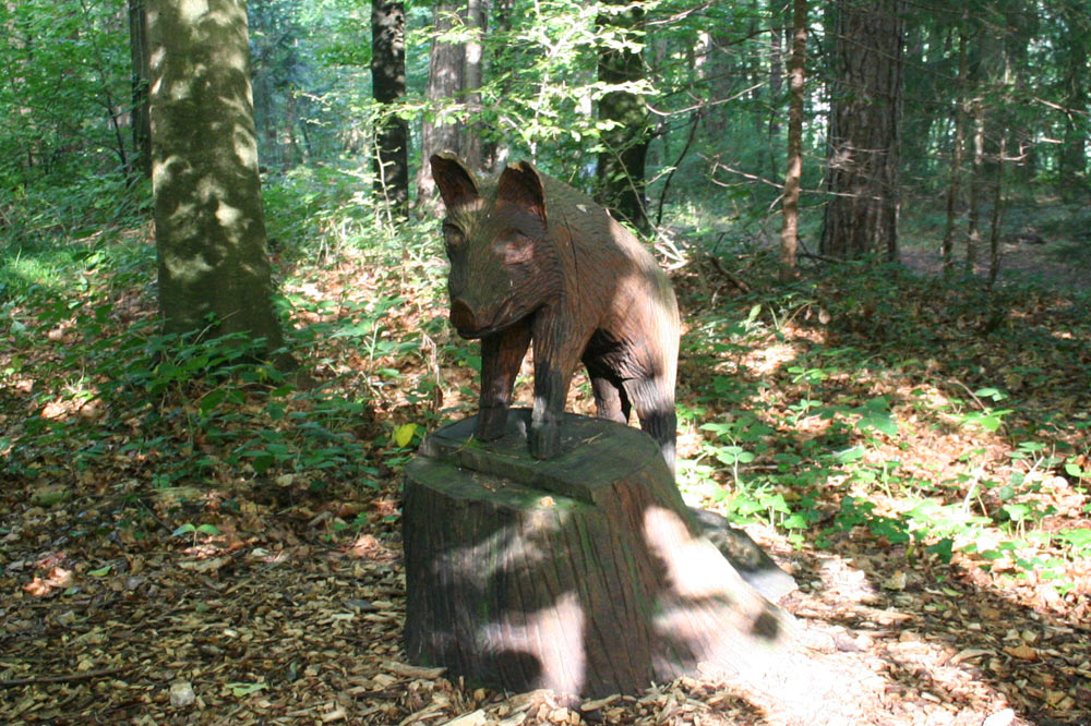 Sculpture à la tronçonneuse: sanglier