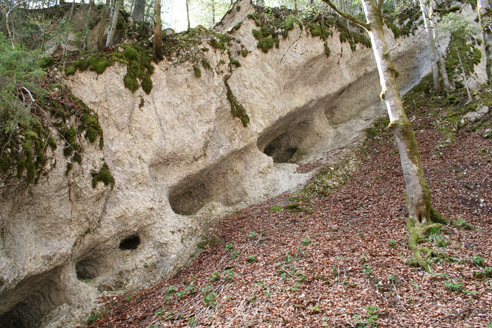 Sculptures naturelles dans la roche