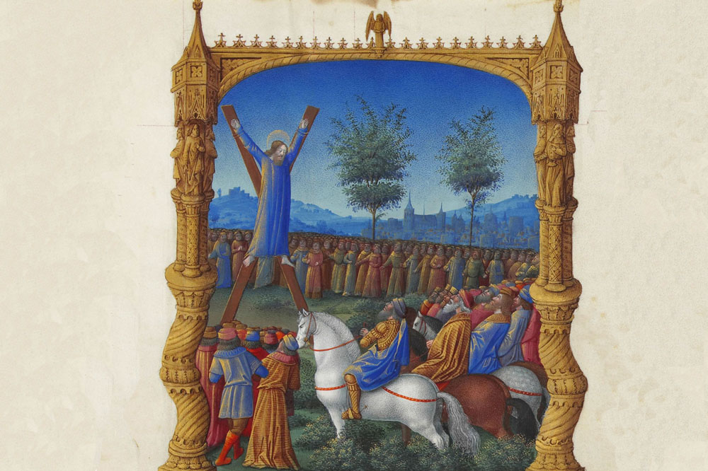 Le martyre de St André («Les Très Riches Heures du duc de Berry», XV e s.)