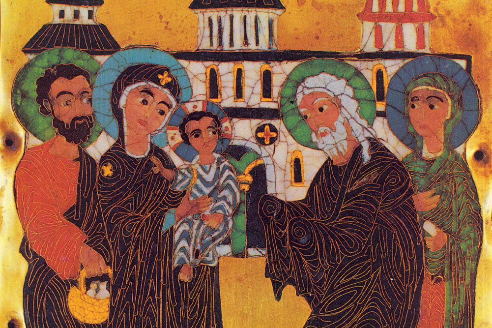 La Présentation de jésus au Temple(Cloisonné, Georgie, XIIe s.)