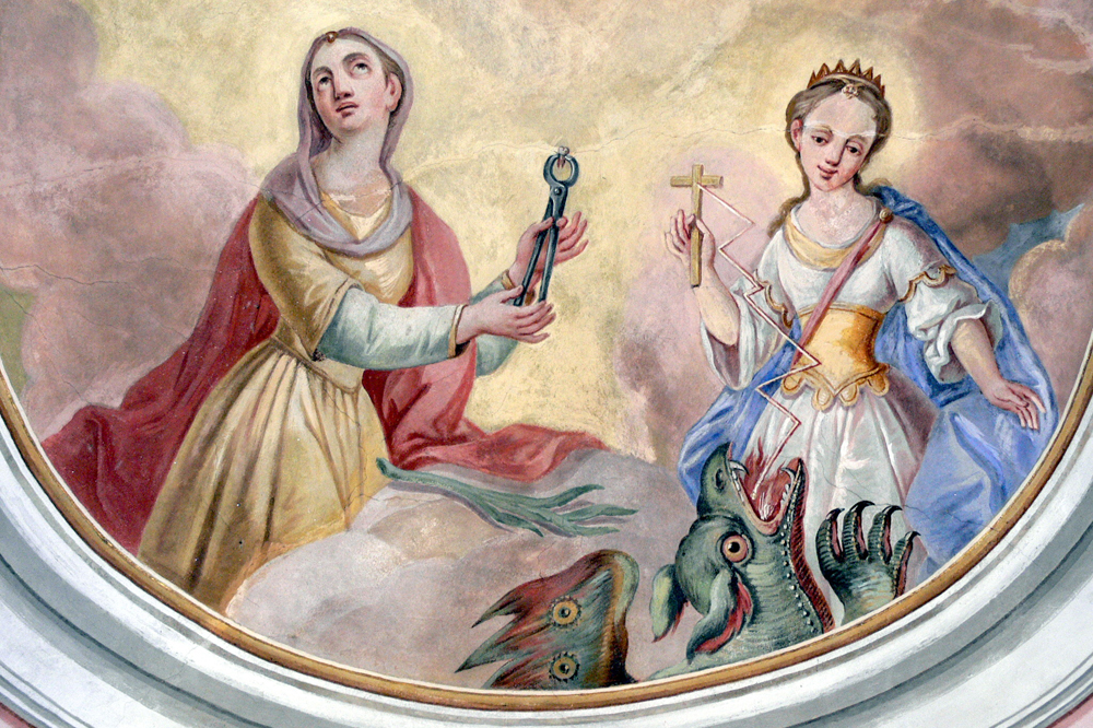 Ste Apolline et Ste Marguerite (Eglise St Martin, Oberwölz, XVIIIe s.)