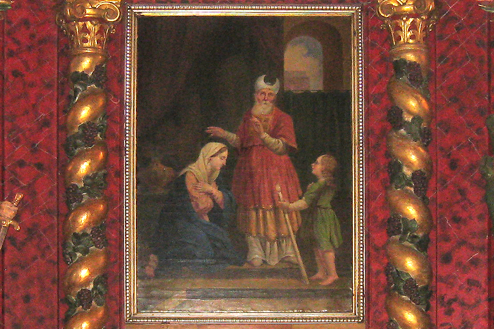 Peinture ornanat l'qutel de la chapelle d'Ollon