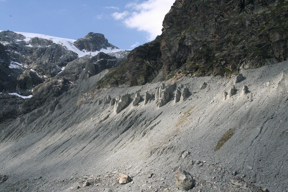 Moraine latérale et cheminées de fées