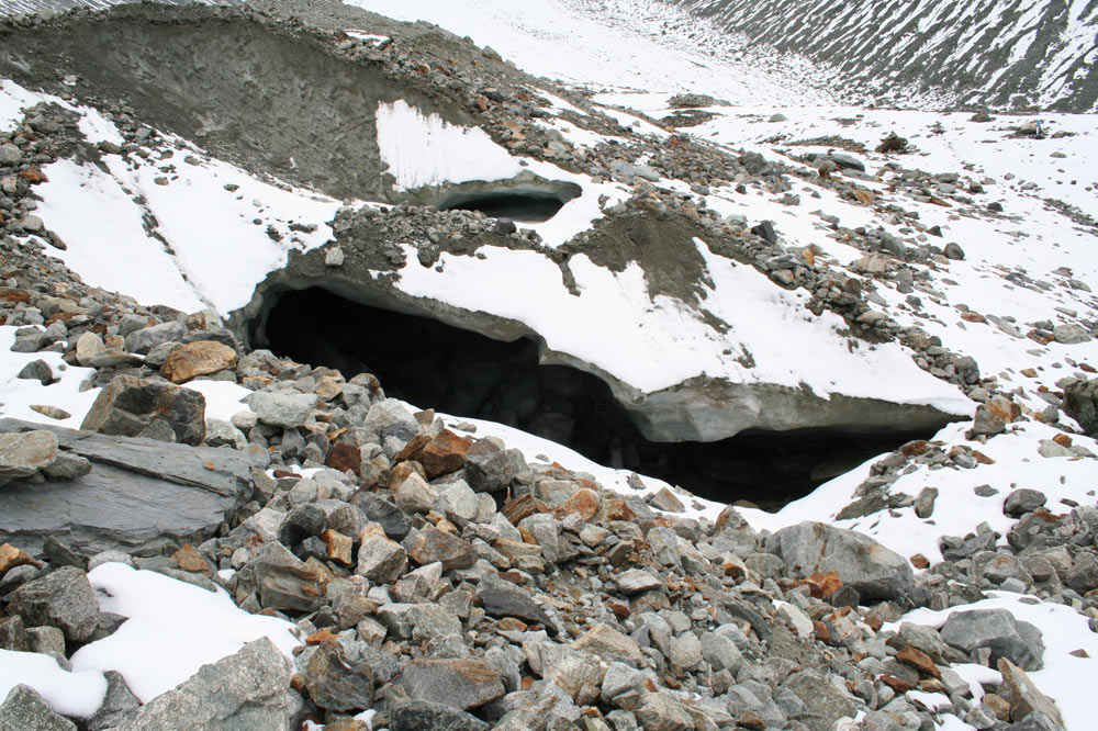 Zone d'ablation d'un glacier