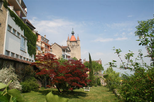 Jardins bordant le chemin de ronde