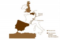 Parcours proposé par Gouret pour relier les Pays-Bas à la Méditerrannée