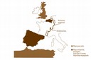 Parcours proposé par Gouret pour relier les Pays-Bas à la Méditerrannée
