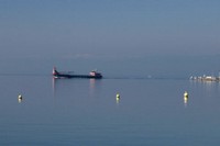 Transport de gravier sur le Léman