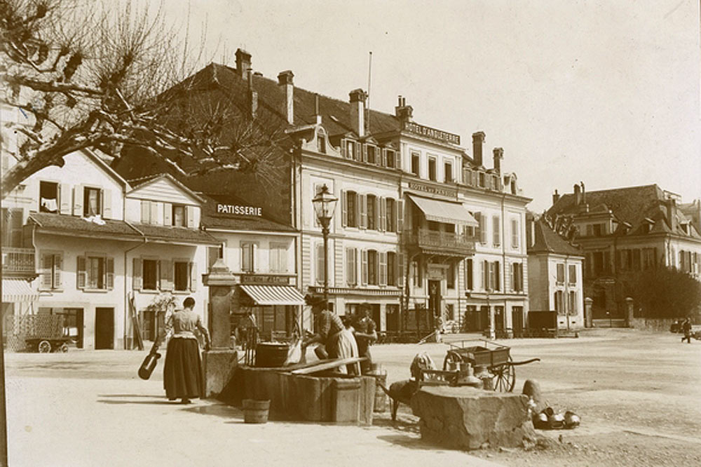 Lessive à la fontaine (Ouchy, vers 1900)