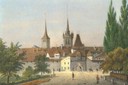 Ancienne vue de Payerne et de son abbatiale