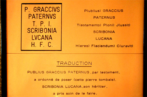 Traduction de la dédicace de Paternus