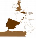 Parcours proposé par Gouret pour relier les Pays-Bas à la Méditerrannée